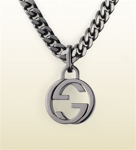 gucci silver interlocking g pendant|gucci interlocking g silver necklace.